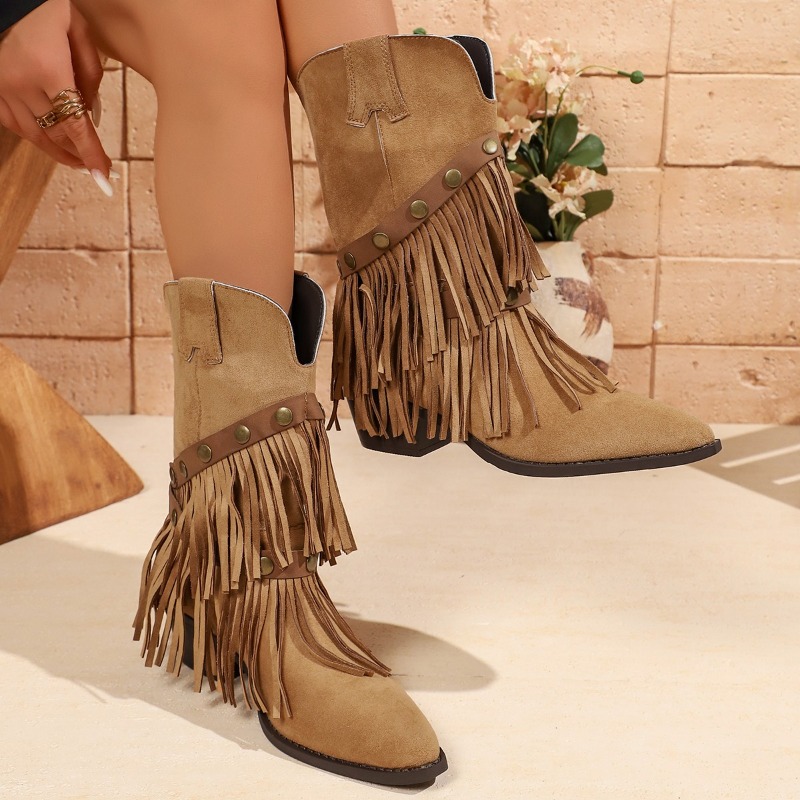 Tasmota - Botas de Calça com Franjas Vintage