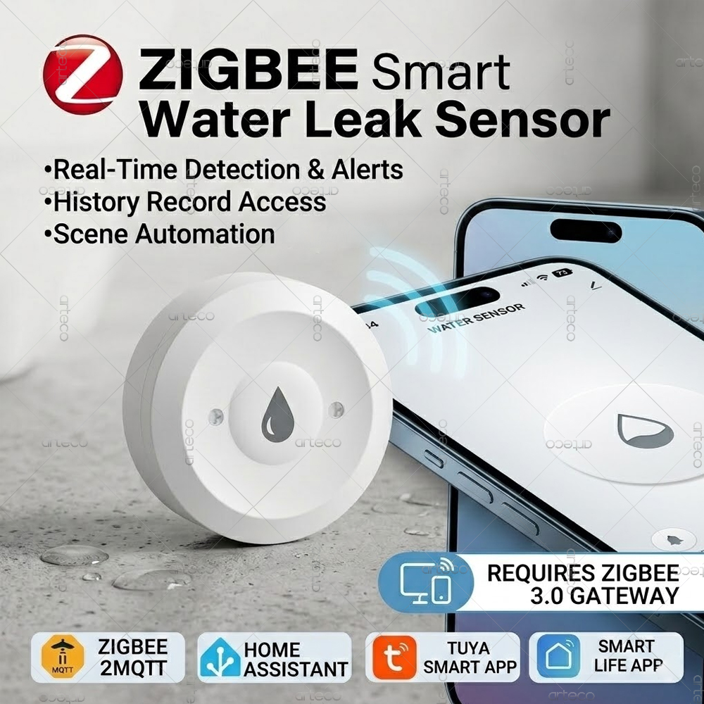 Sensor de Água Zigbee, Detecto - Home Assistant Tuya avaliação e preço