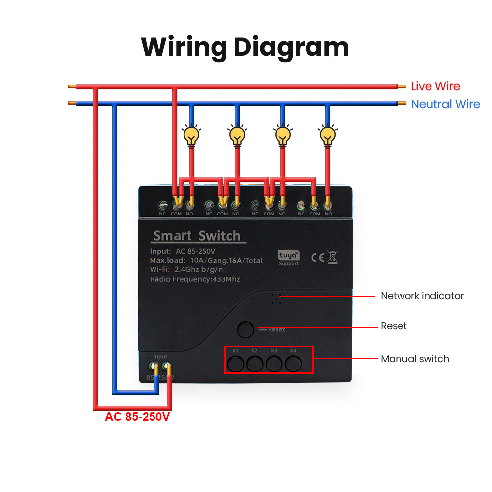 Módulo de Relé WiFi 4 Canais T - Tuya 4 Channel avaliação e preço